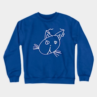 Izzo Cat White Crewneck Sweatshirt